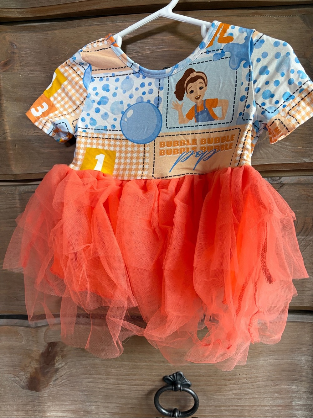 NWT Wei Wei bamboo Ms. Rachel Kids Bubble Pop Orange Tutu Dress-12/18 months